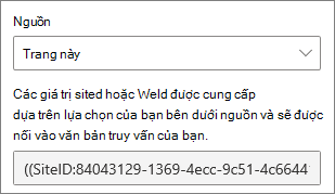 Giá trị SiteID và WebID cho truy vấn tùy chỉnh