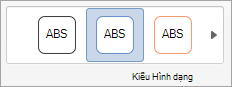 Tùy chọn trong nhóm Kiểu Hình dạng