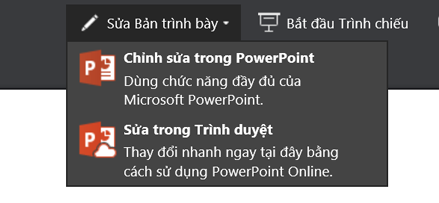 Chỉnh sửa bản trình bày để chọn chỉnh sửa trong trình duyệt