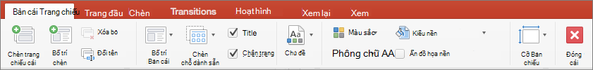 Trang chiếu Cái trong PowerPoint cho Mac