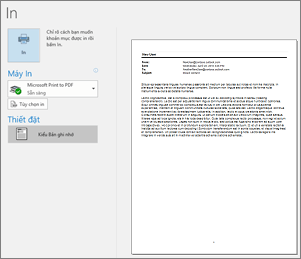 Xem trước khi in thư email Outlook