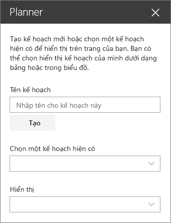 Hộp công cụ phần web Planner