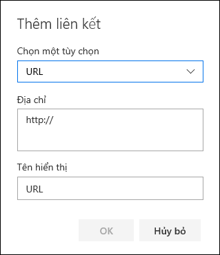 Thêm liên kết URL vào dẫn hướng bên trái của site nhóm SharePoint