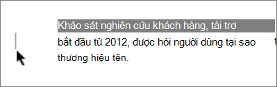 Đánh dấu được tô sáng gần lề