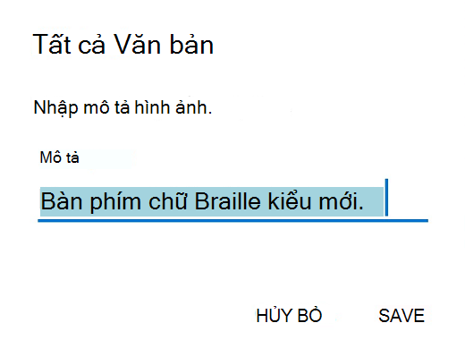 Hộp thoại văn bản thay thế Outlook for Android.