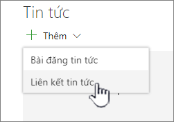 Thêm nối kết Tin tức từ phần web Tin tức