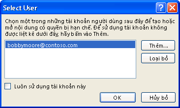 Hộp thoại Chọn Người dùng