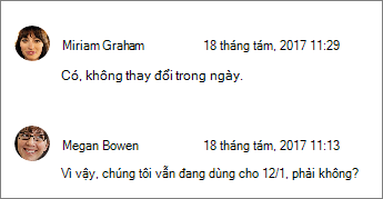 Chú thích theo thứ tự từ mới nhất đến cũ nhất