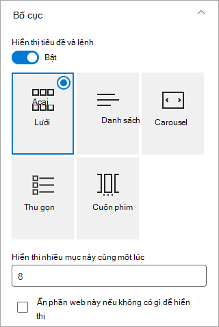 Chọn định dạng bố trí bạn muốn.