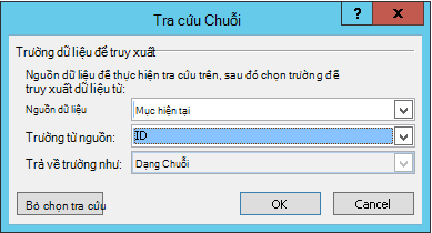 Chèn Siêu kết nối cho Mục Danh sách 3