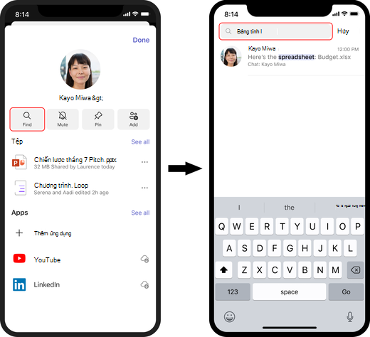 Tìm kiếm trò chuyện để tìm nội dung nào đó trong iOS