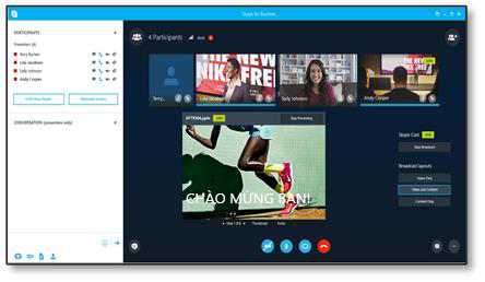 Trang quảng bá sự kiện SkypeCast cho nhóm sự kiện