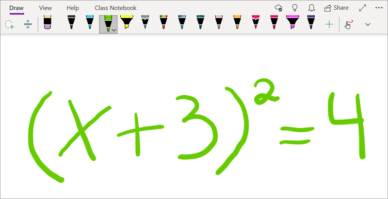 Viết phương trình toán học trong OneNote for Windows 10