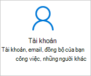 Tài khoản trên màn Cài đặt trang