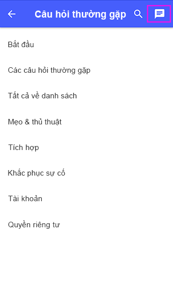 Liên hệ với Bộ phận hỗ trợ