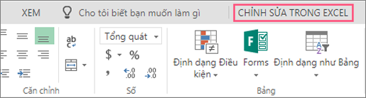 Nút Chỉnh sửa trong Excel