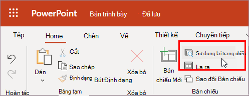 Chọn Sử dụng lại trang chiếu