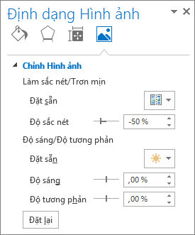 Tùy chọn Sửa Ảnh trong ngăn tác vụ Định dạng Ảnh