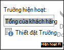 Thiết đặt trường trên ribbon