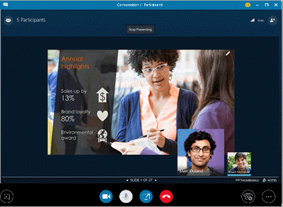 Cửa sổ cuộc họp Skype for Business