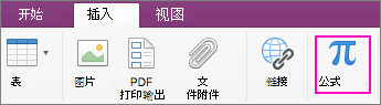 单击“插入”选项卡，然后选择“公式”