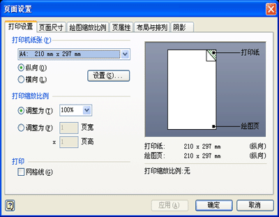 “页面设置”对话框