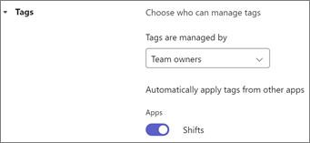 在 Microsoft Teams 中为班次启用标记