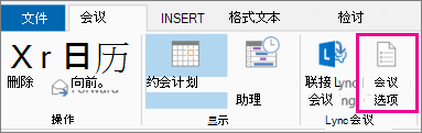 Outlook 2013 中的“会议选项”按钮