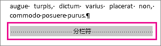 选择“显示格式”处于打开状态的分栏符