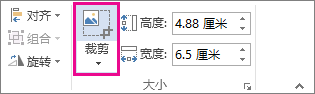 “图片工具格式”选项卡上的“裁剪”命令。