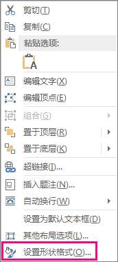 快捷菜单上的“设置形状格式”