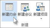 功能区上的“新建约会”命令