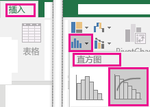 图片显示从“插入”选项卡访问的排列图