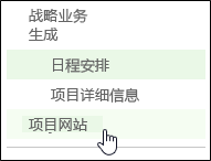 快速启动栏上的“项目网站”