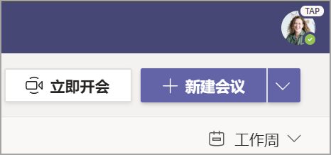 选择 + 新建会议。