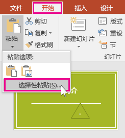 显示“选择性粘贴”选项