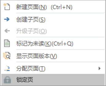 选择“锁定页”。