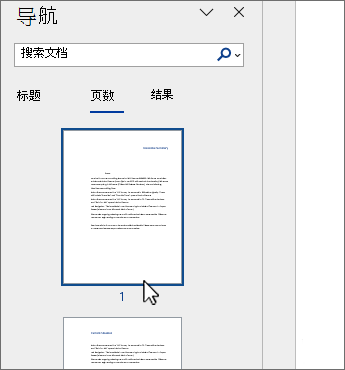 Word 页面选择选项卡窗格