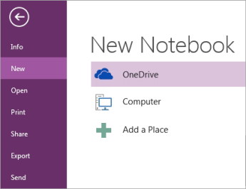 OneNote 中的新增筆記本程序