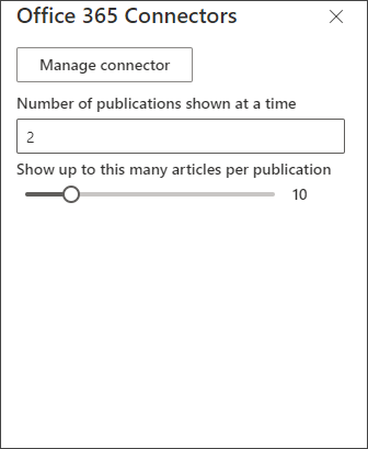 Office 365 連接器編輯窗格的螢幕快照