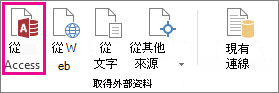 [資料] 索引標籤的 [從 Access] 按鈕