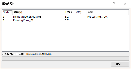 媒體壓縮進行中