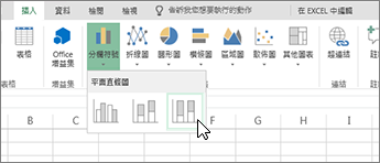 [插入] 索引標籤、[圖表] 功能表