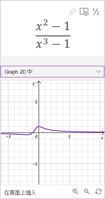 x 方程式的數學小幫手所產生的圖形螢幕擷取畫面 - 1 到 x 到第三個減 1
