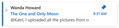 在新的 Windows 版 Outlook 中釘選的電子郵件