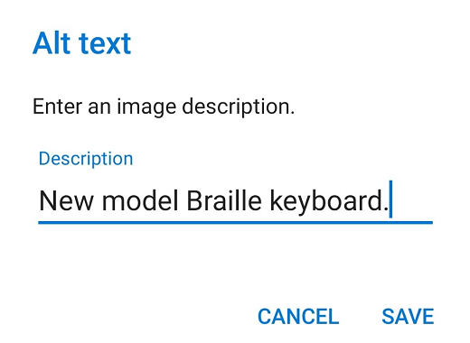 Android 版 Outlook 替換文字對話框。