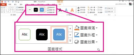 功能區上的 [圖案樣式] 命令