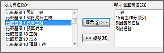 [詳細樣式] 對話方塊、[可用欄位] 區域