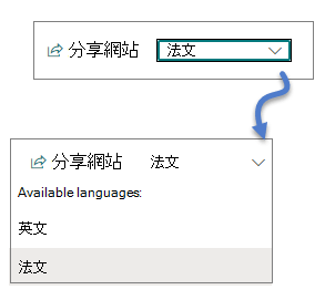 語言下拉式清單