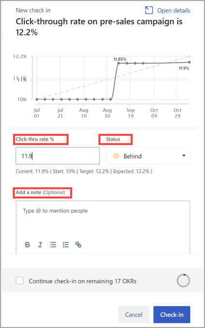 顯示更新進度和新增筆記的螢幕快照